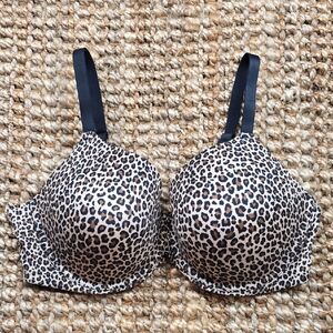 Auden Leopard Print Bra with Black Straps